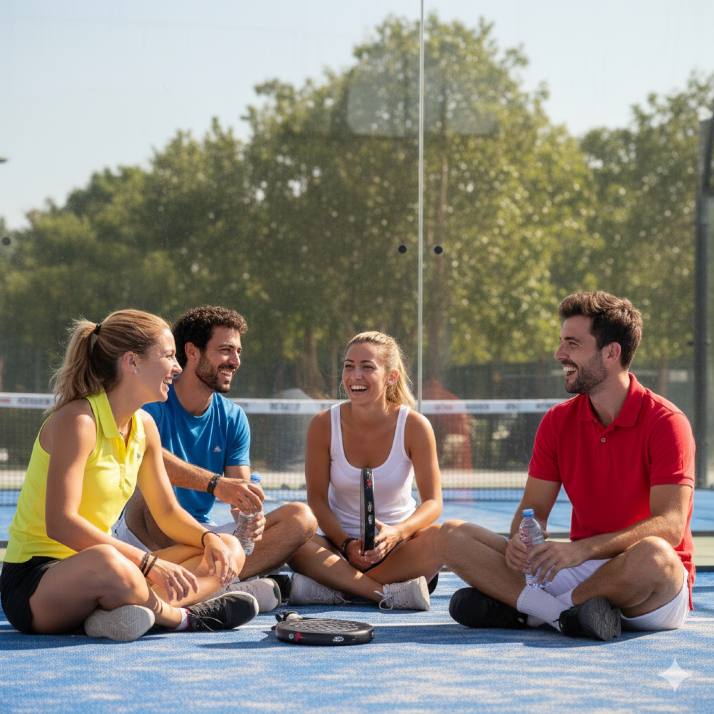 PadelPoint Konradsreuth Spieler sitzen auf Platz